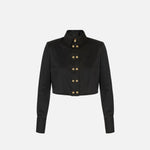 Camicia cropped in raso - Elisabetta Franchi CA09756E2 110 ELISABETTA FRANCHI 
