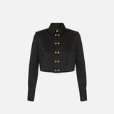 Camicia cropped in raso - Elisabetta Franchi CA09756E2 110 ELISABETTA FRANCHI 