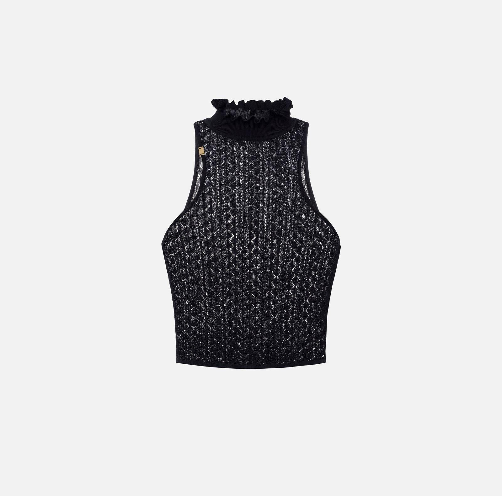 Top in punto pizzo - Elisabetta Franchi TK34T51E2 110 ELISABETTA FRANCHI 