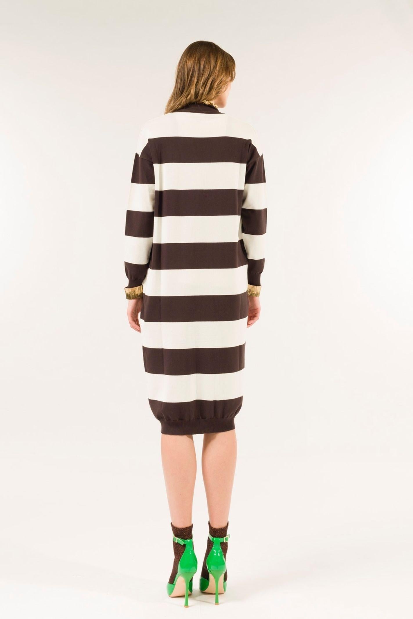 Cardigan lungo a righe 3M0536C V160 KONTATTO 
