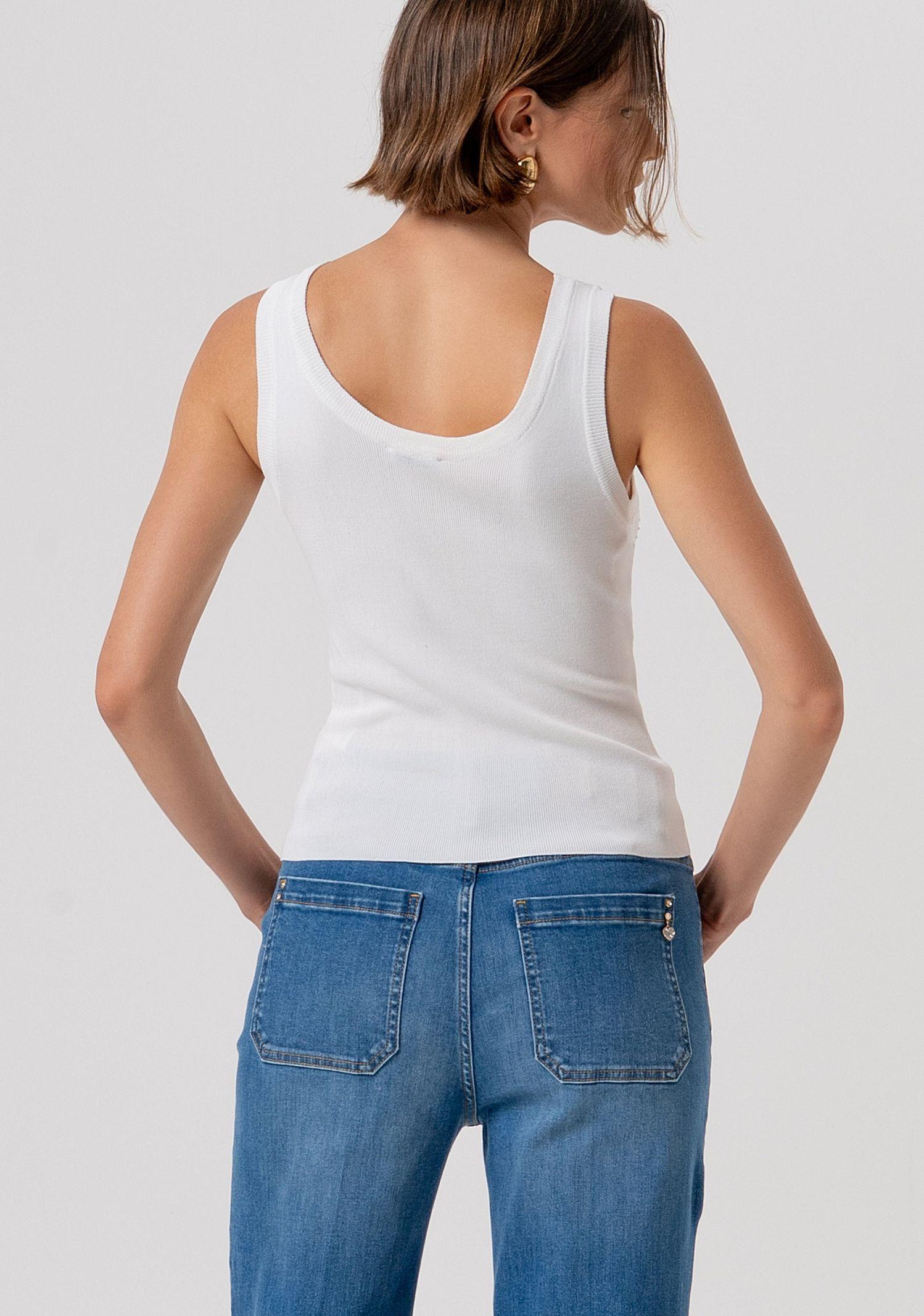 Top con strass FR26ST4005K524R9 108 FRACOMINA 