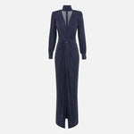 Abito red carpet in cupro con nodo - Elisabetta Franchi AB68447E2 B75 ELISABETTA FRANCHI 