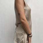Top satinato scollo profondo - Ofelia MS2007 BEIGE OFELIA 