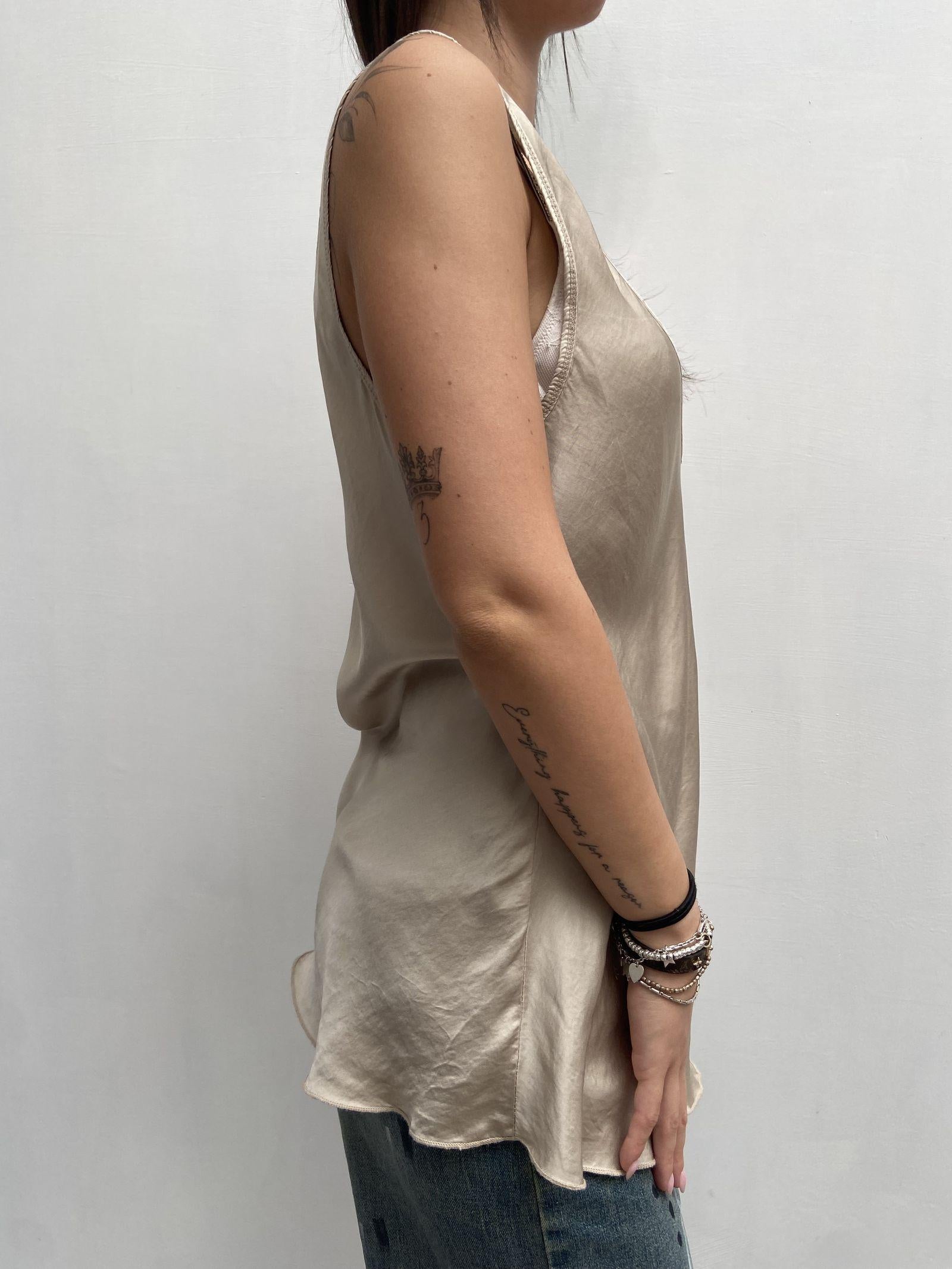 Top satinato scollo profondo - Ofelia MS2007 BEIGE OFELIA 