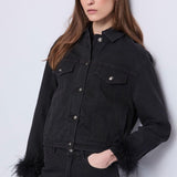 Giubbotto in denim con piume 521FD36001 00 GAUDI' 