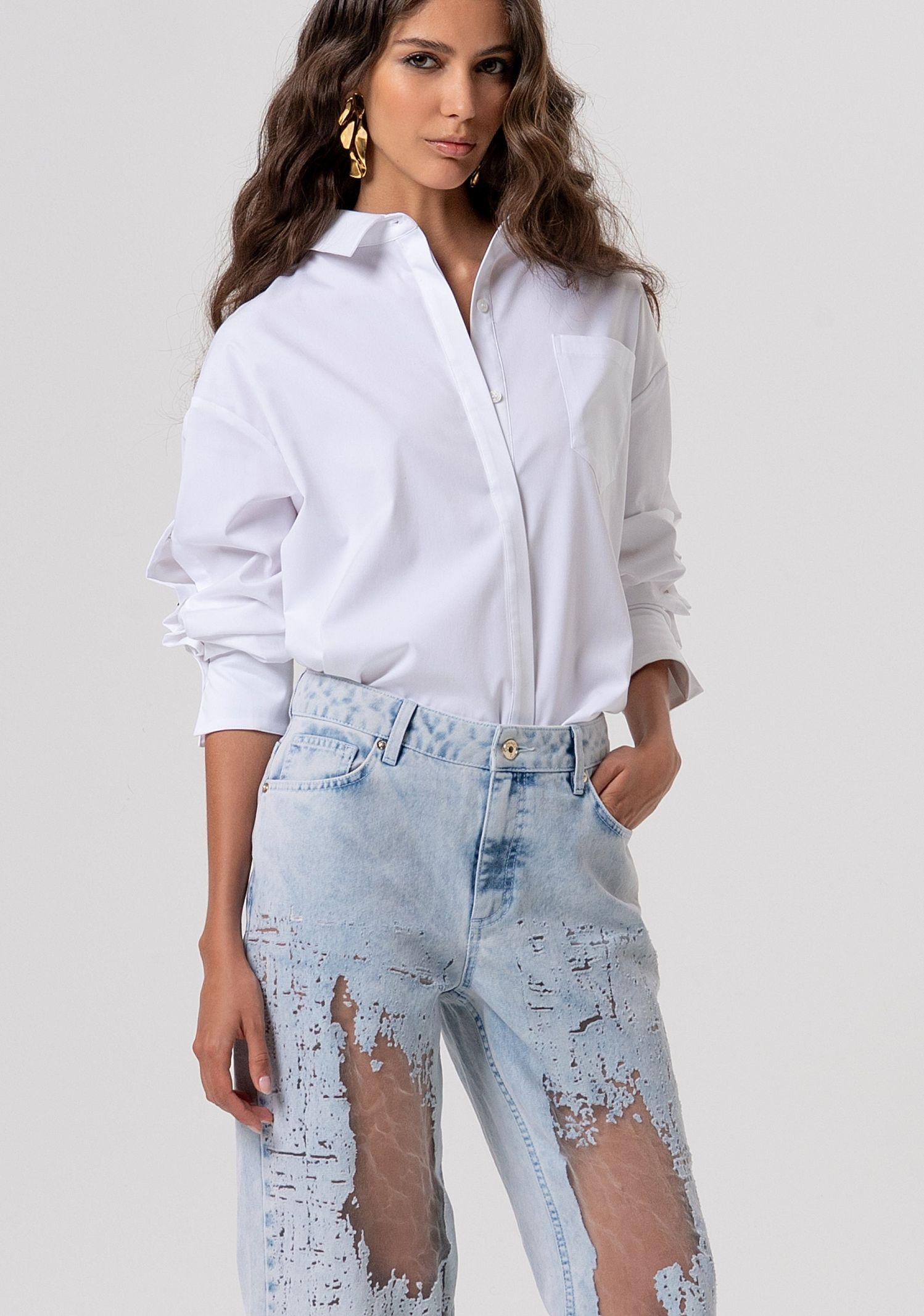 Jeans straight fit con trasparenze FP26SV2014D409P4 685 FRACOMINA 