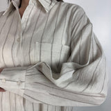 Camicia lunga con motivo a righe - Eleh SS260273 ECRU ELEH 