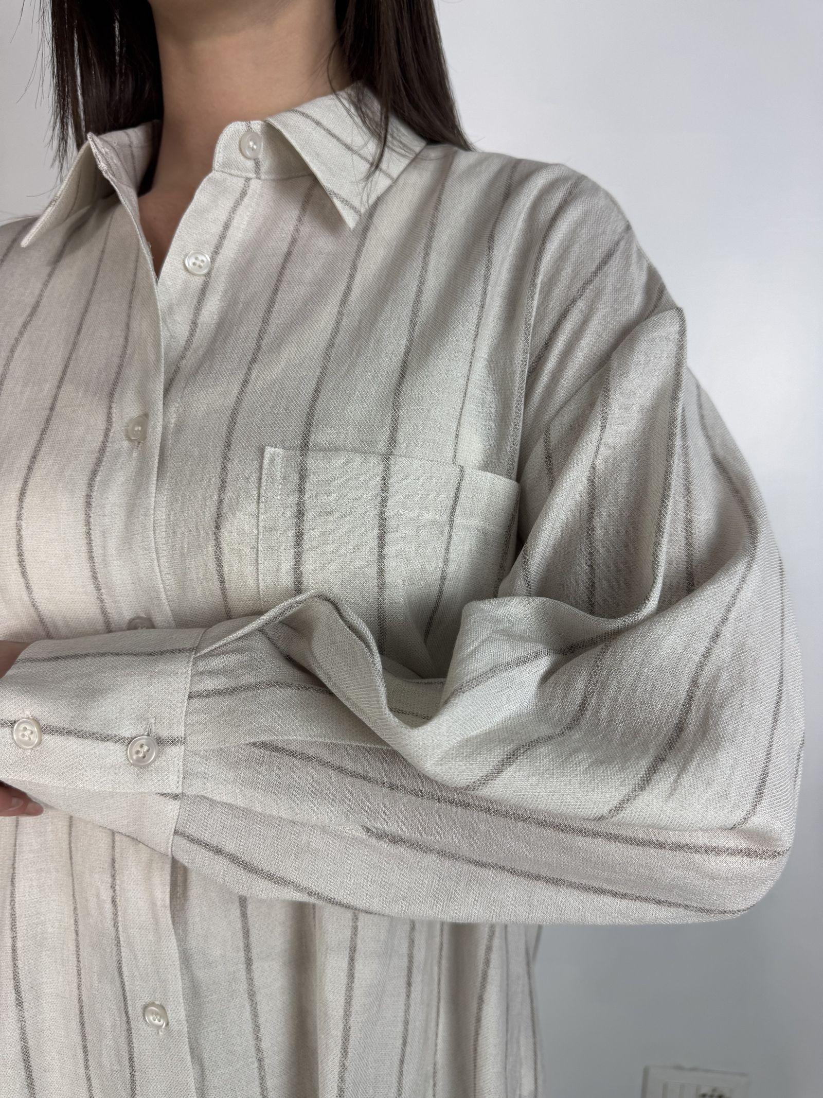 Camicia lunga con motivo a righe - Eleh SS260273 ECRU ELEH 