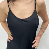 Abito lungo in raso - Ofelia D160 NERO OFELIA 