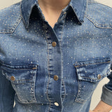 Camicia in denim con strass