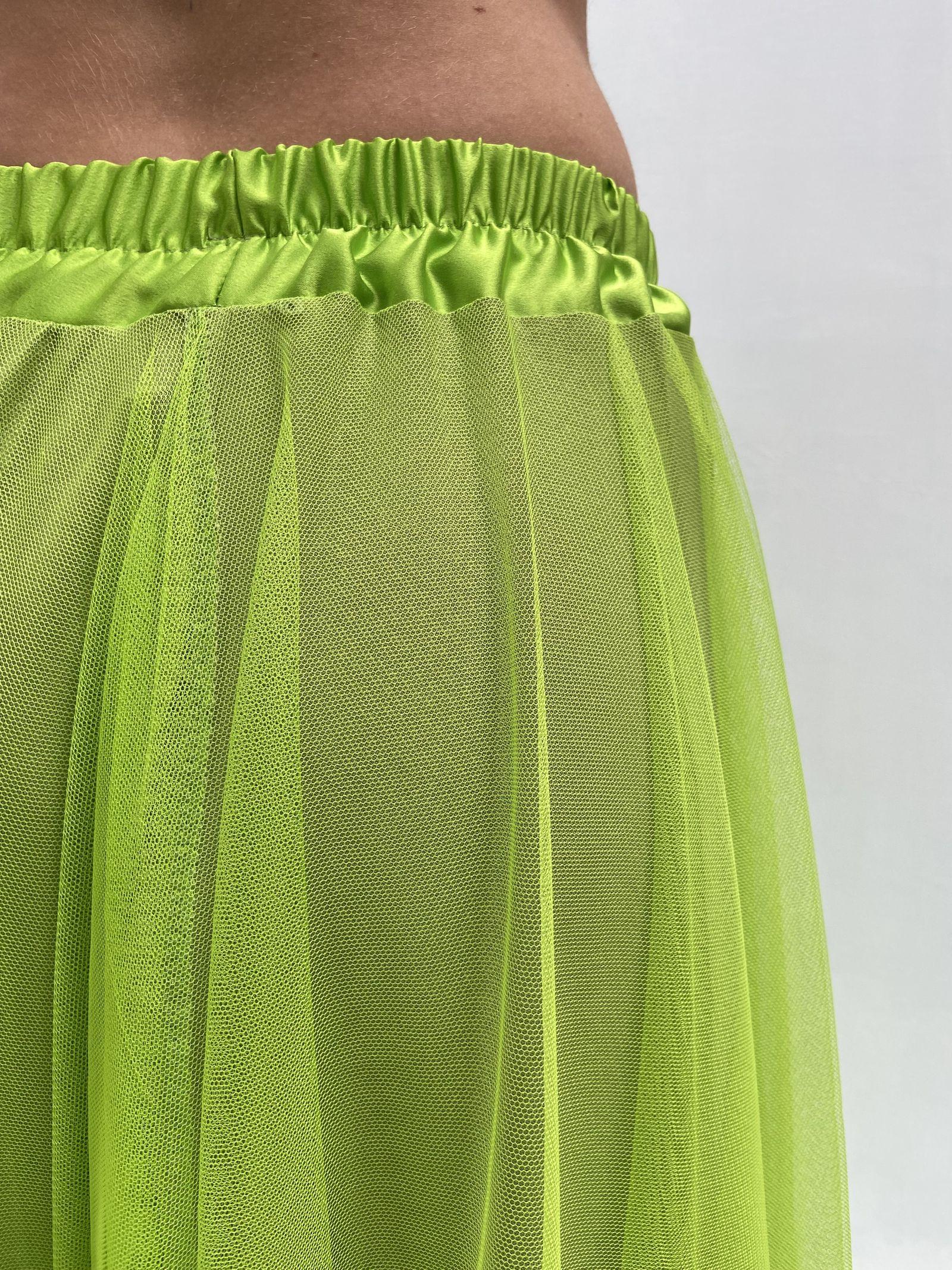 Gonna lunga in tulle MK04.015 LIME OFELIA 