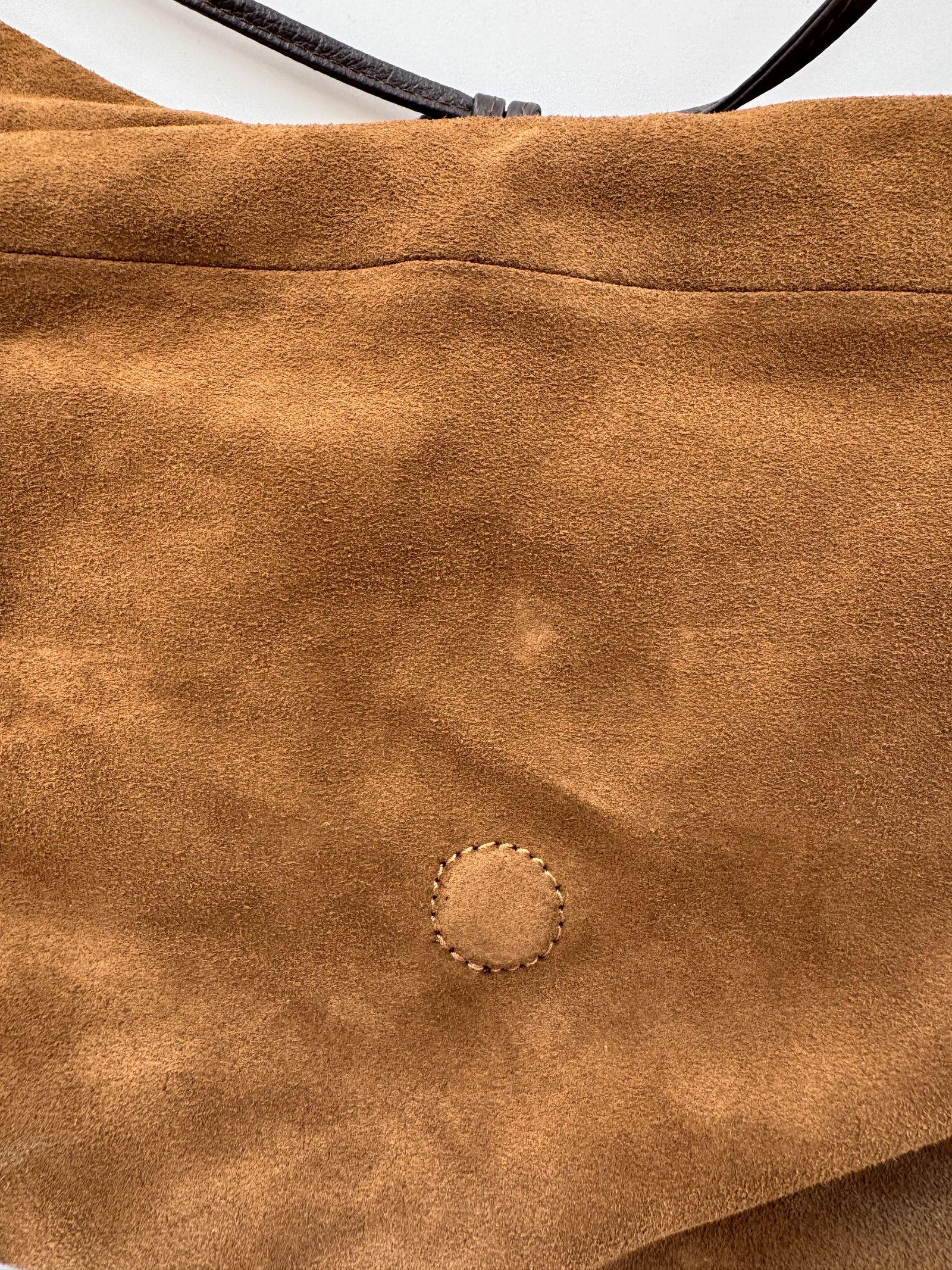 Borsa pieghevole in camoscio - Ofelia AZ208C CASTAGNA OFELIA 