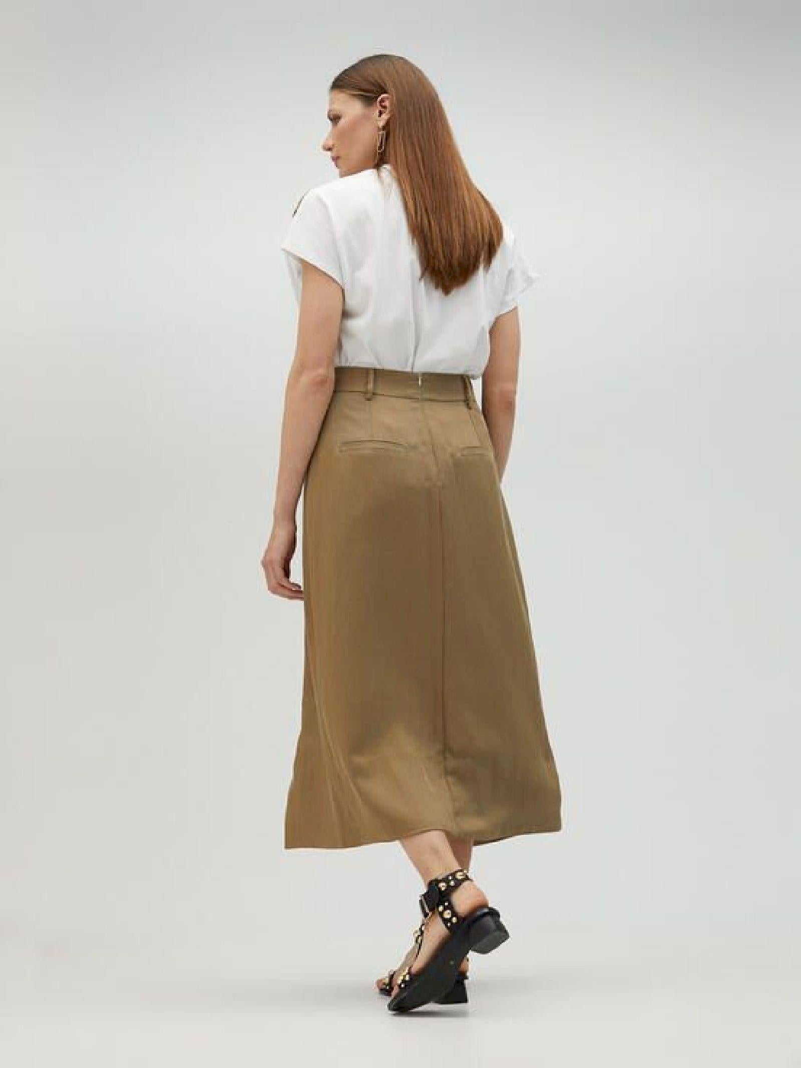 Gonna lunga con spacco centrale MS2508004 052 MAITE 