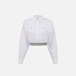 Camicia in popeline con fascione CA06446E2 100 ELISABETTA FRANCHI 