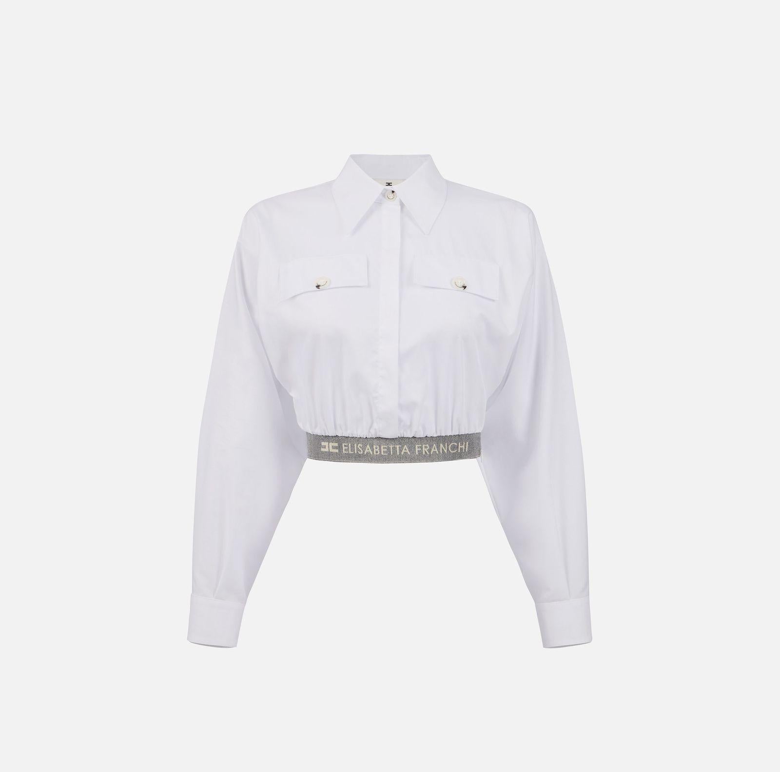 Camicia in popeline con fascione CA06446E2 100 ELISABETTA FRANCHI 