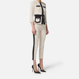 Giacca bicolor in doppio crepe - Elisabetta Franchi GIS0156E2 EF1 ELISABETTA FRANCHI 