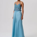 Pantaloni flare palazzo in raso FQ26SV3010W41101 C33 FRACOMINA 