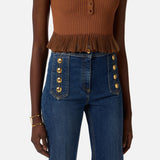 Jeans palazzo con bottoni - Elisabetta Franchi PJ19D61E2 104 ELISABETTA FRANCHI 