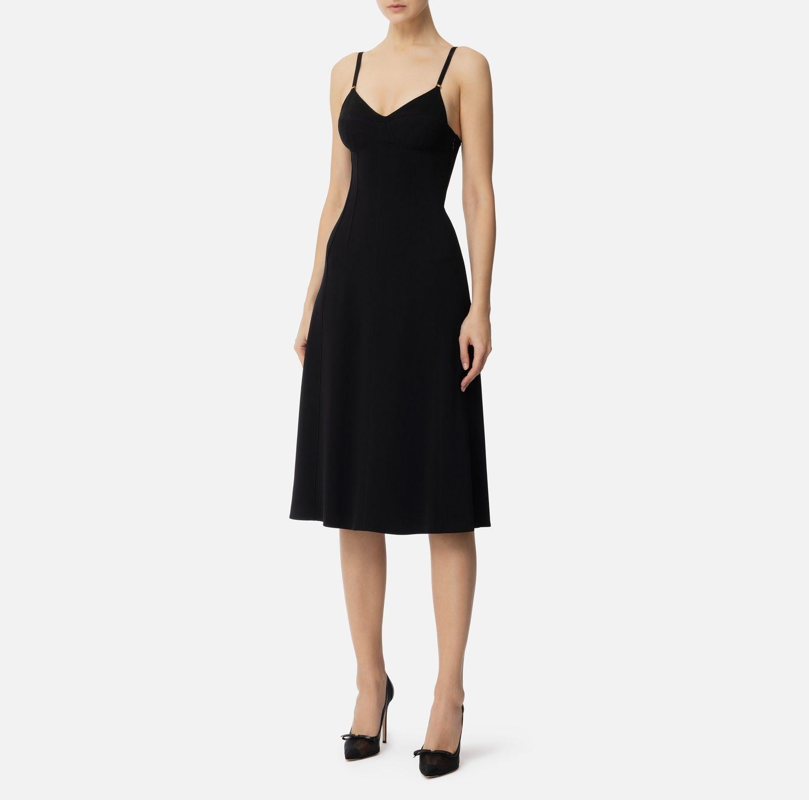 Abito in crèpe leggero con lacci criss-cross AB74852E2 110 ELISABETTA FRANCHI 