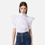 Camicia balloon in popeline CA10156E2 100 ELISABETTA FRANCHI 