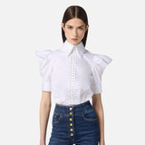 Camicia balloon in popeline CA10156E2 100 ELISABETTA FRANCHI 