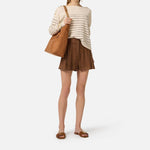 Shorts in lino con cinturini - Elisabetta Franchi SH01162E2 600 ELISABETTA FRANCHI 
