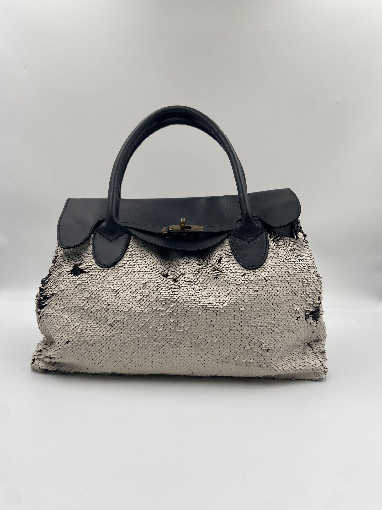 Borsa handbag paillettes - Ofelia 16252 BEIGENERO OFELIA 