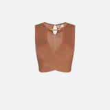 Top in maglia con incrocio - Elisabetta Franchi TK76S61E2 600 ELISABETTA FRANCHI 