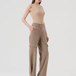 Pantalone cargo vita alta FR25WVC014W80501 L46 FRACOMINA 