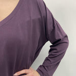 T-shirt scollo a V 2831 VIOLA OFELIA 
