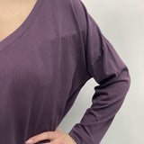 T-shirt scollo a V 2831 VIOLA OFELIA 