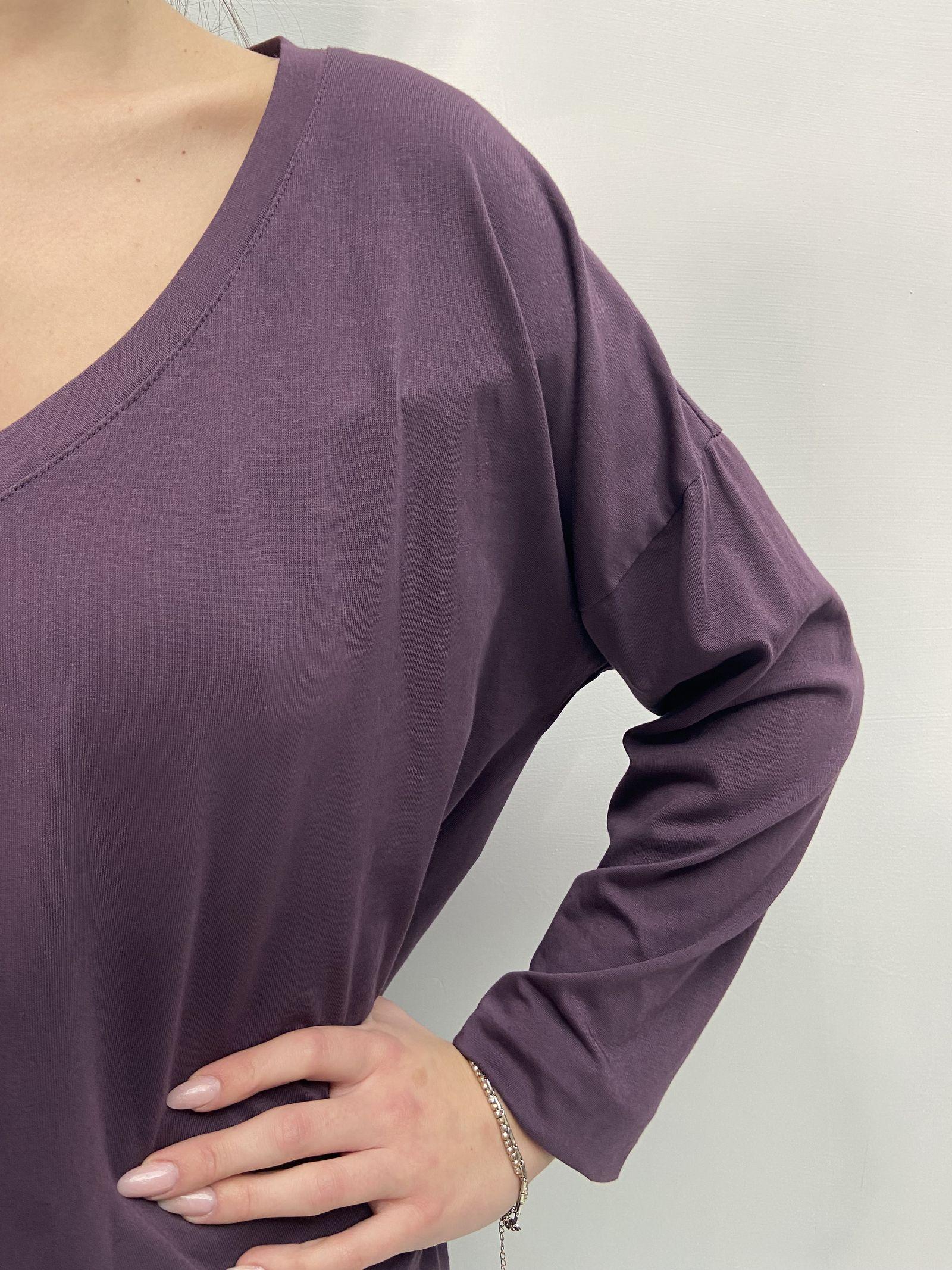 T-shirt scollo a V 2831 VIOLA OFELIA 