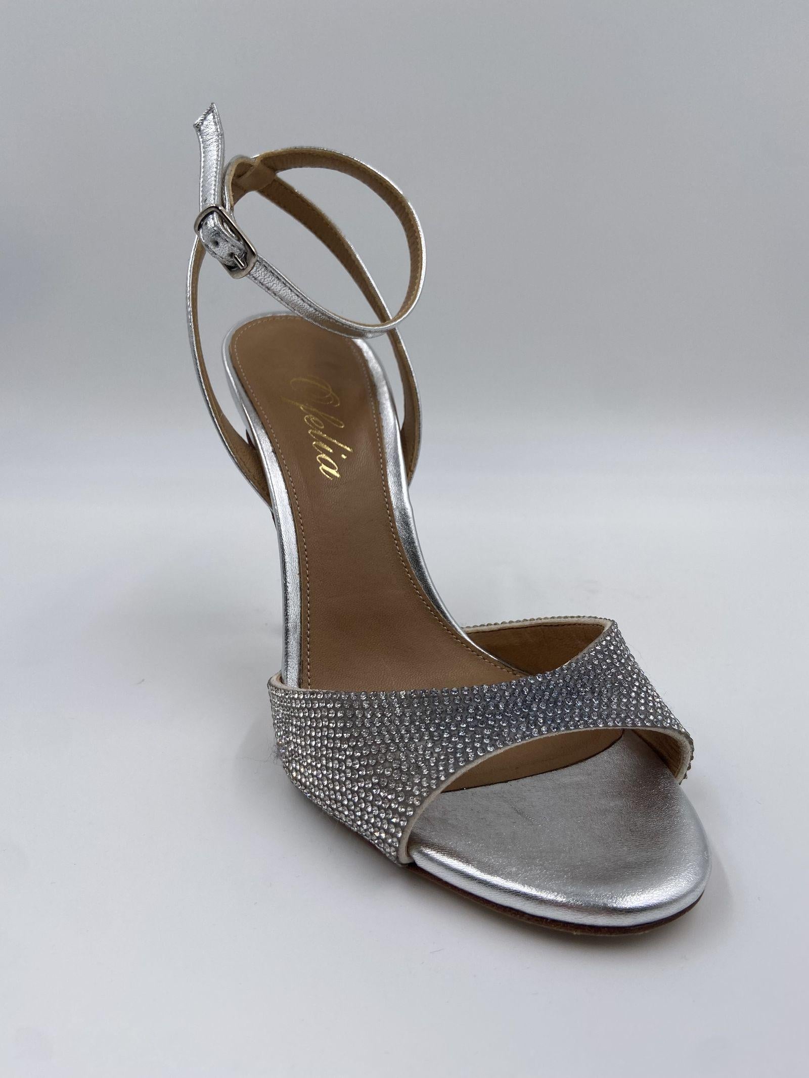 Sandalo aperto con mini strass H2286 ARGENTO OFELIA 