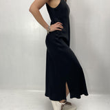 Abito lungo in raso D160 NERO OFELIA 