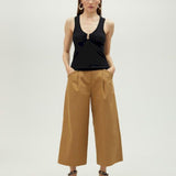 Pantalone cropped con elastico