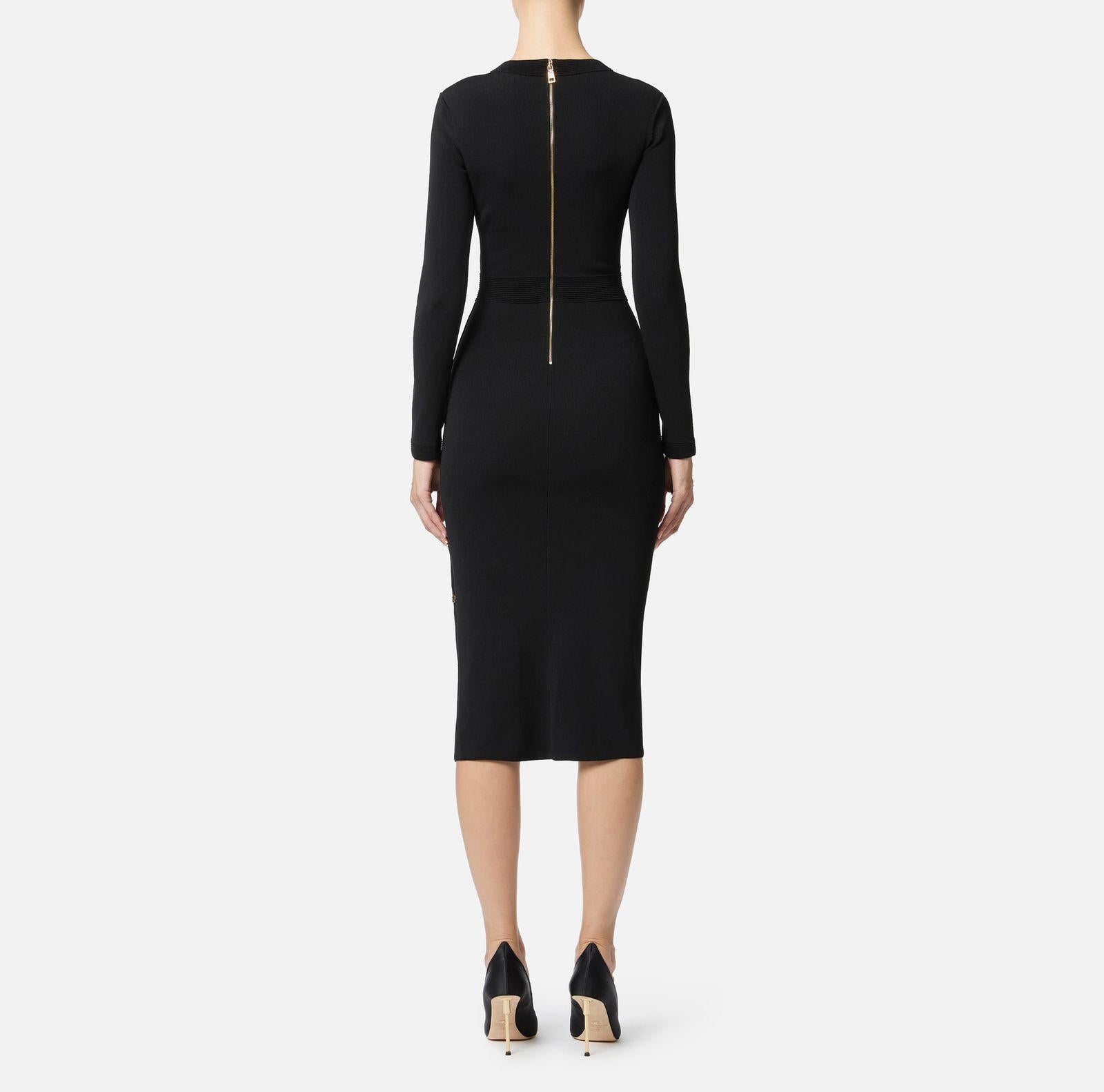 Abito in maglia con gemelli gioiello - Elisabetta Franchi AM28S57E2 110 ELISABETTA FRANCHI 