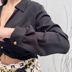 Camicia crop con charms - Elisabetta Franchi CA01931E2 110 ELISABETTA FRANCHI 