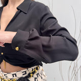 Camicia crop con charms - Elisabetta Franchi CA01931E2 110 ELISABETTA FRANCHI 