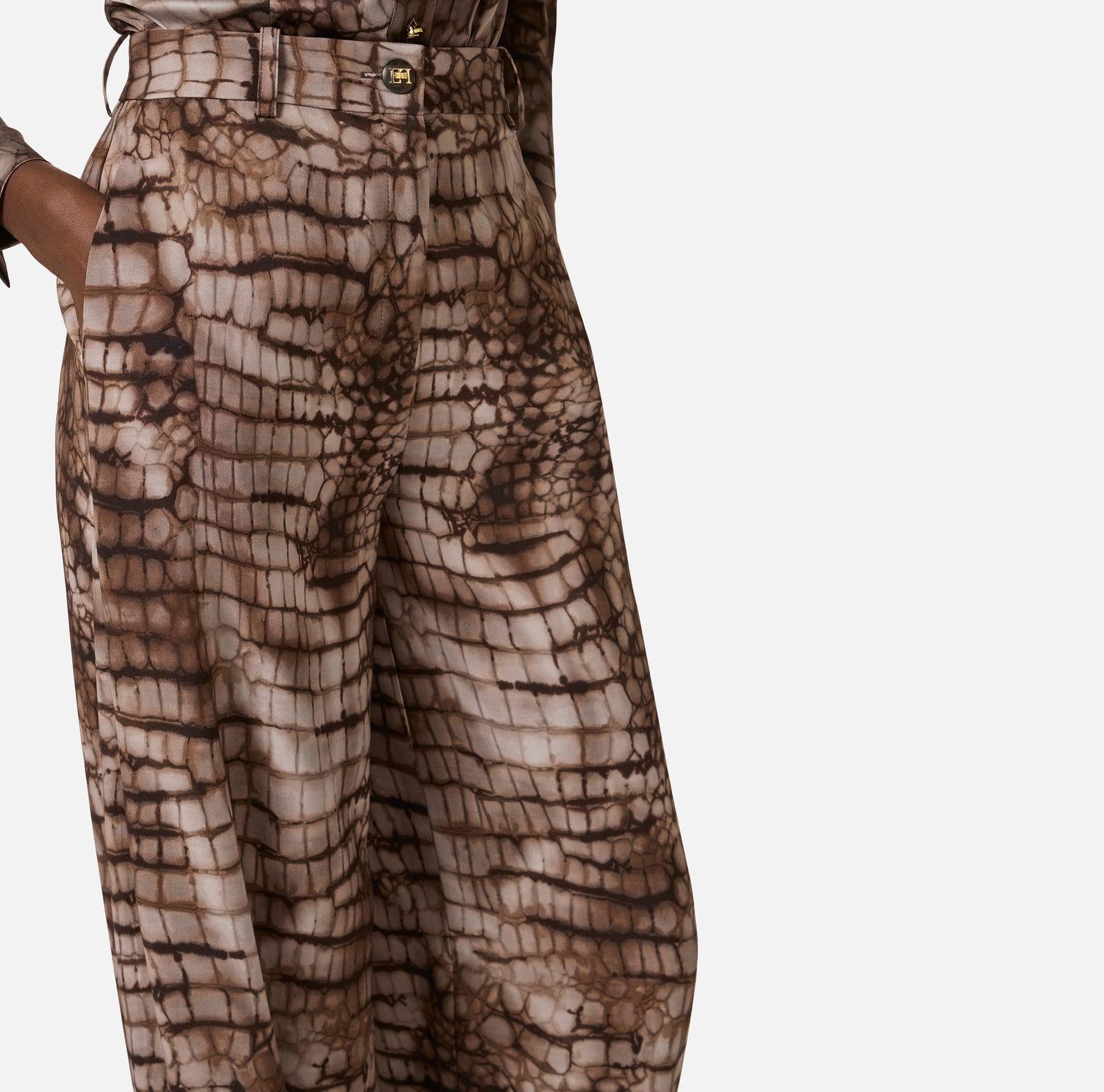 Pantalone stampa alligatore - Elisabetta Franchi PA16261E2 644 ELISABETTA FRANCHI 