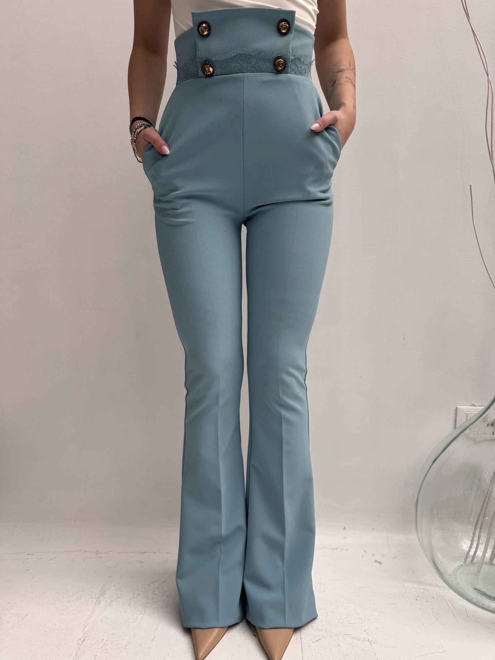 Pantalone flare vita alta - Elisabetta Franchi PA14682E2 016 ELISABETTA FRANCHI 