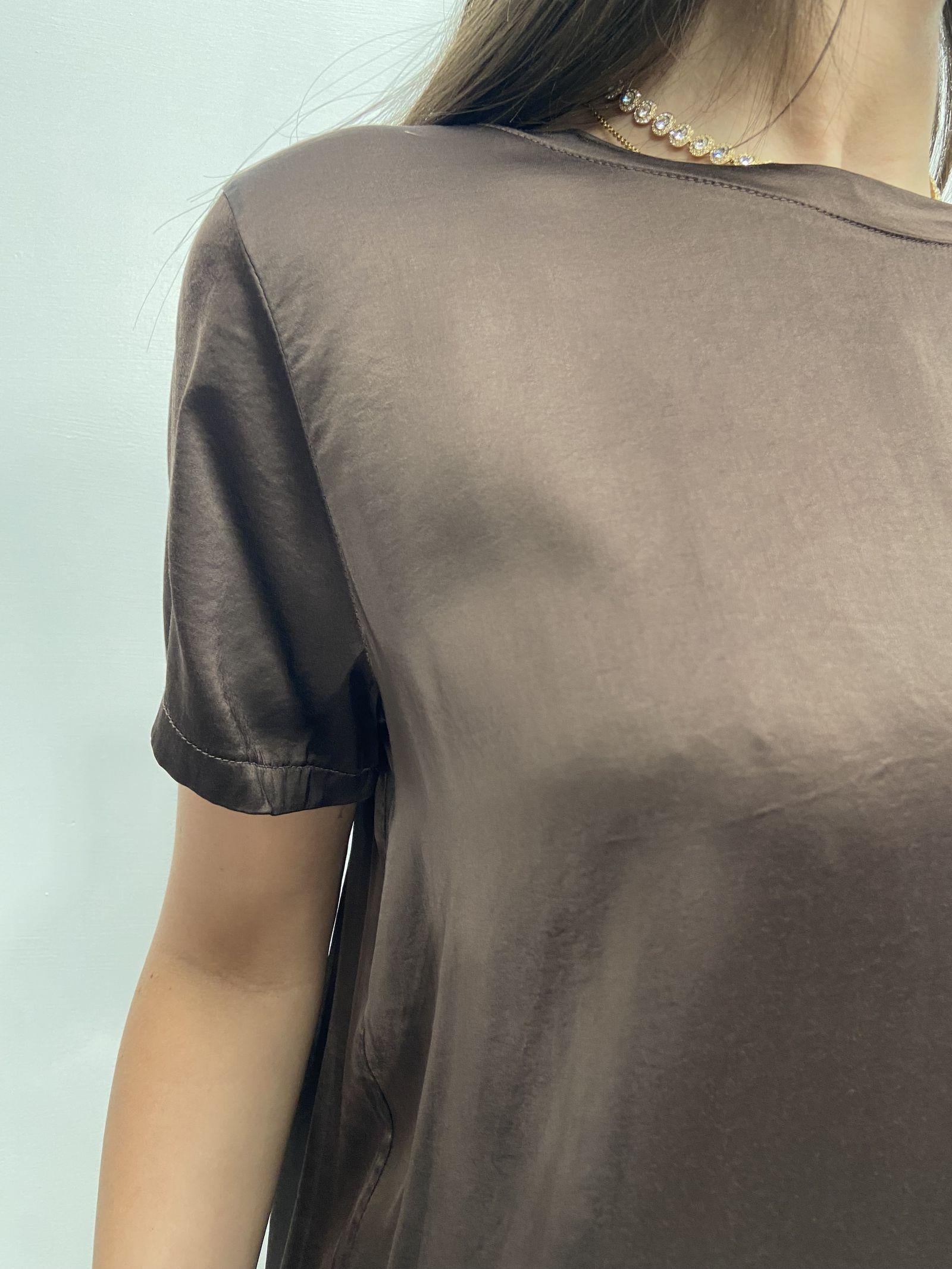 T- shirt girocollo satinata - Ofelia MS2003 MORO OFELIA 