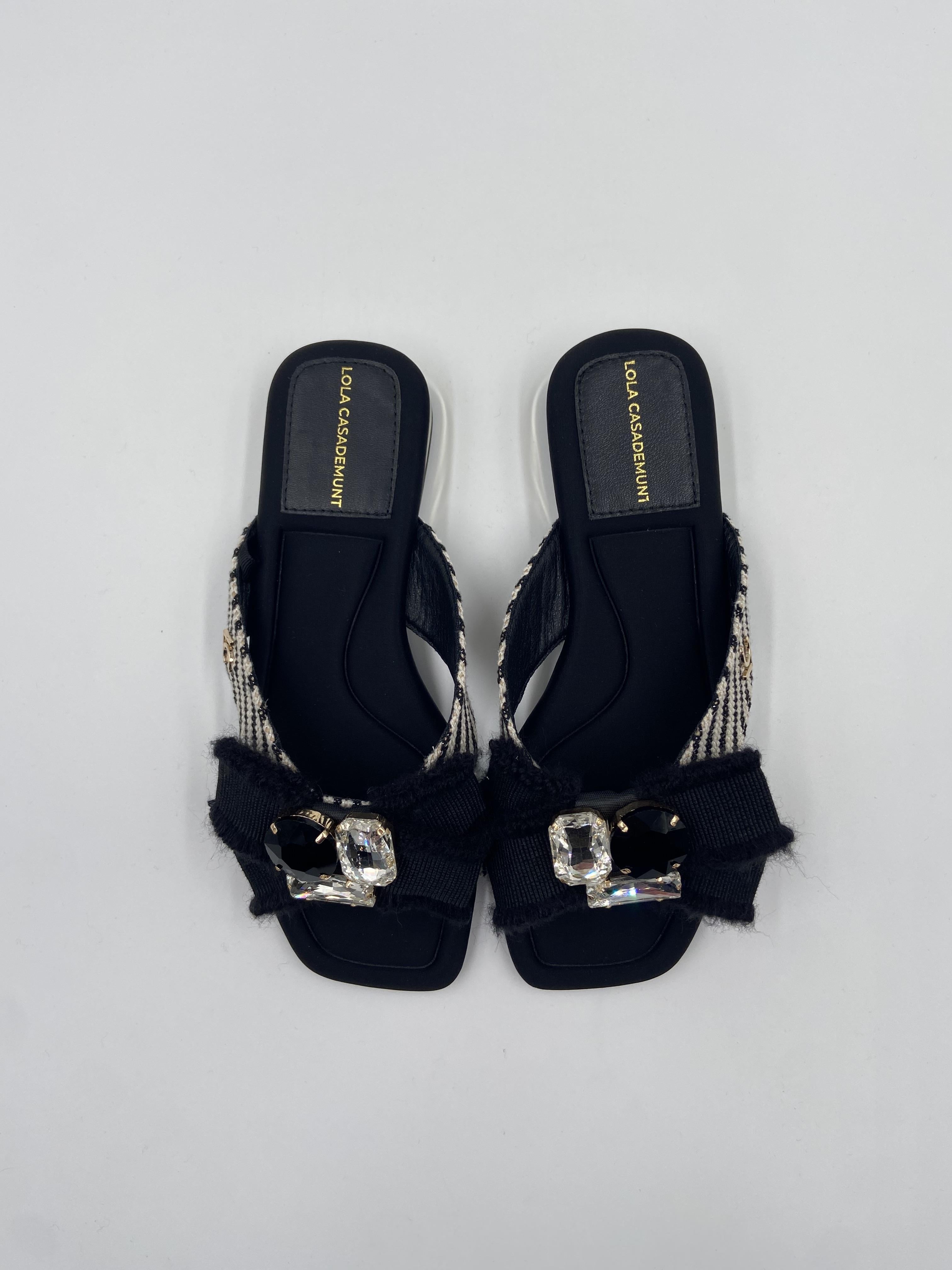 Sandalo rigato fiocco gioiello - LolaCasademunt LS2605051 20N LOLA 