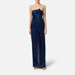 Abito Red Carpet con fiore ricamato - Elisabetta Franchi ABR3752E2 DC8 ELISABETTA FRANCHI 