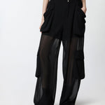 Pantalone cargo in georgette trasparente - Pinko 104751-A21F Z99 PINKO 