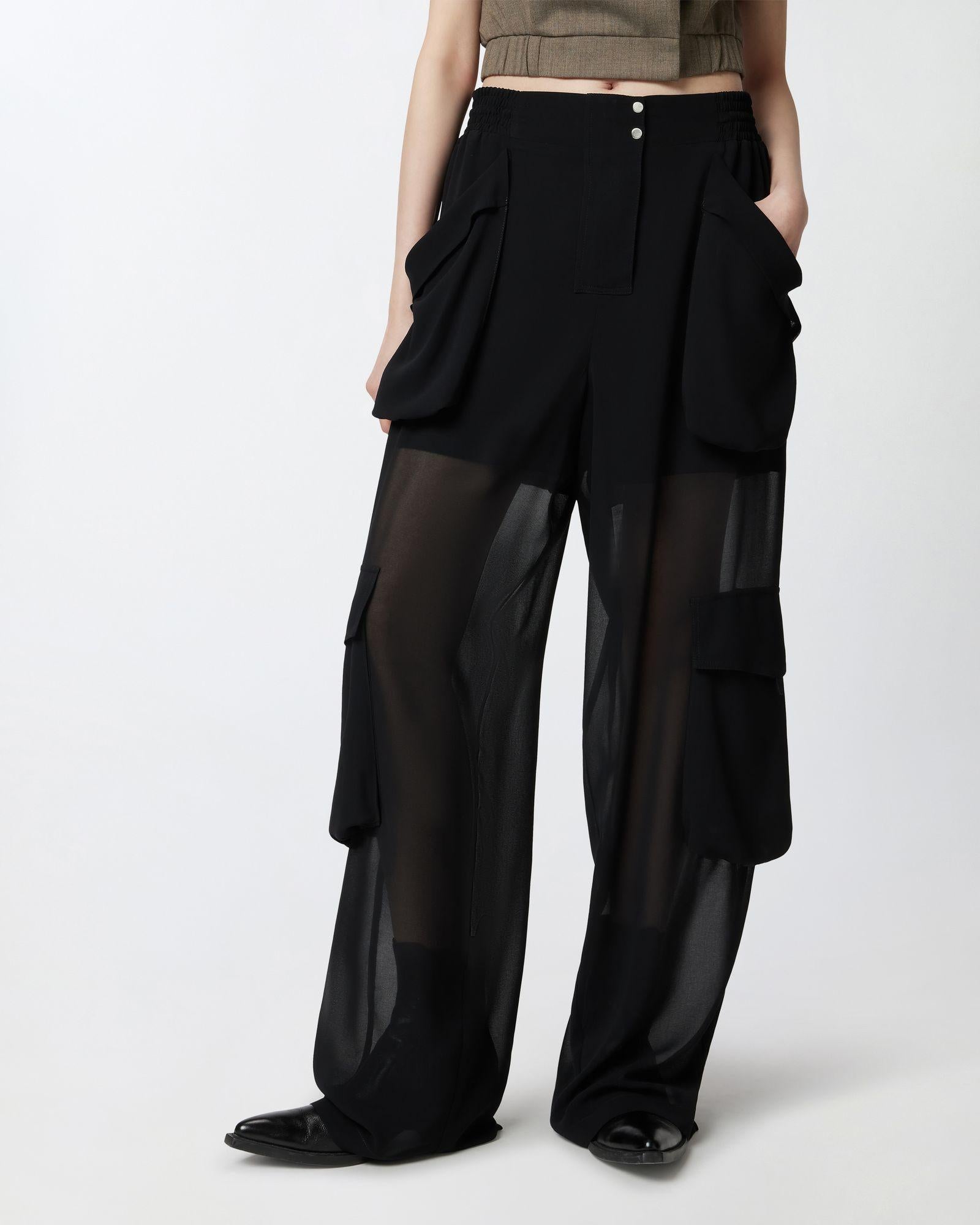 Pantalone cargo in georgette trasparente - Pinko 104751-A21F Z99 PINKO 