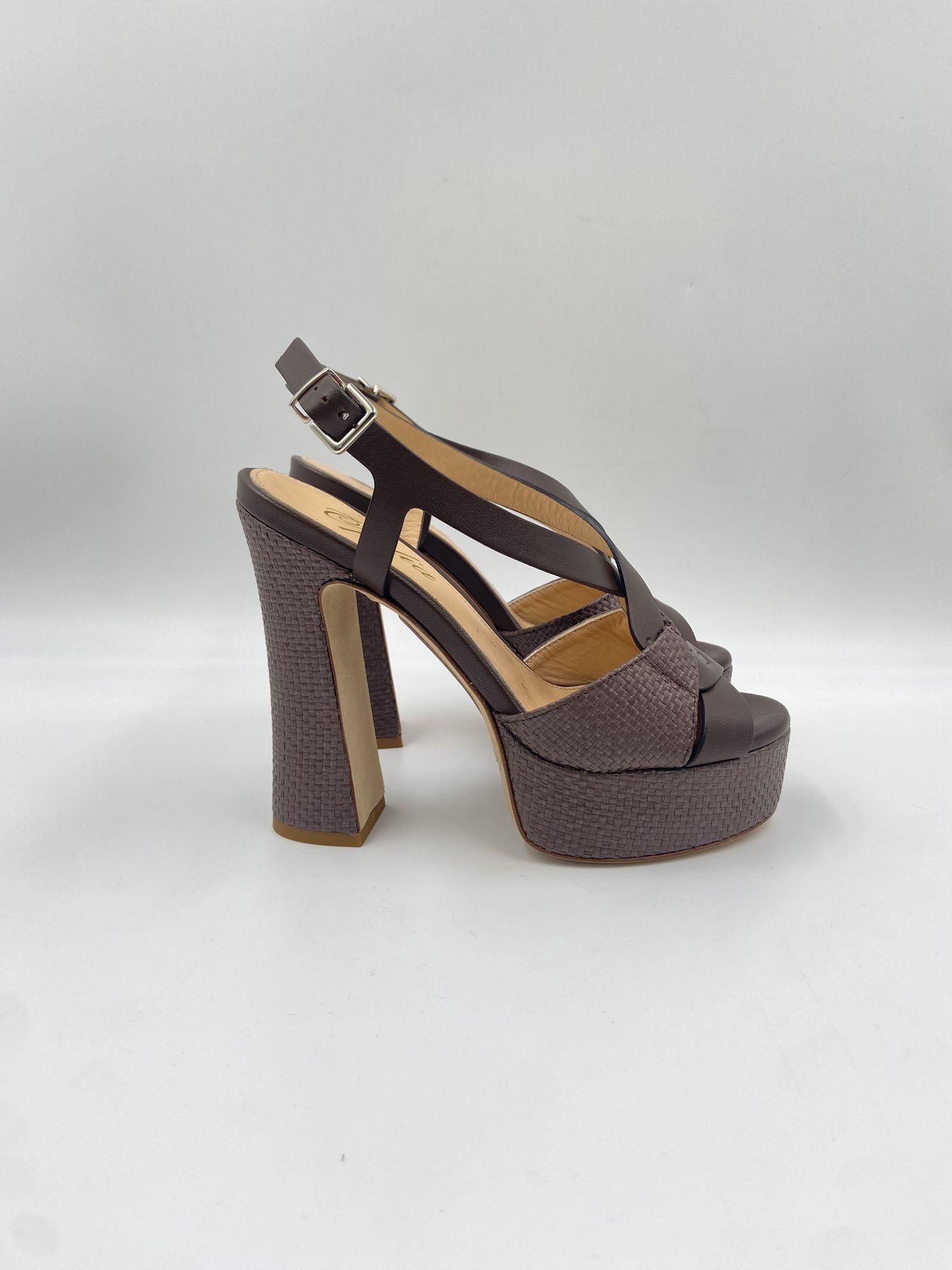 Sandalo con plateau - Ofelia 3101 MORO OFELIA 