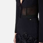Giacca in crepe e tulle - Elisabetta Franchi GI13151E3 110 ELISABETTA FRANCHI 