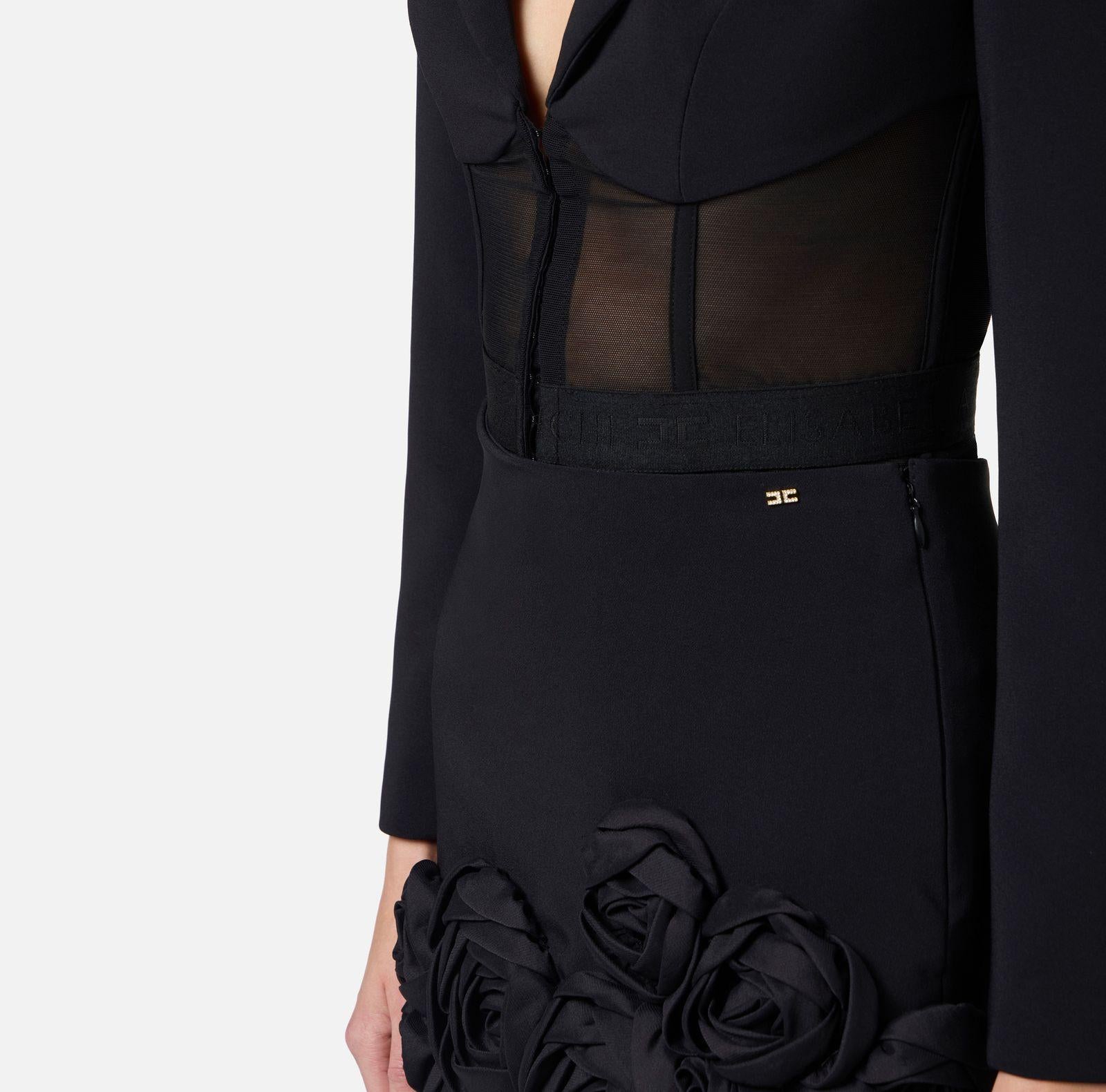 Giacca in crepe e tulle - Elisabetta Franchi GI13151E3 110 ELISABETTA FRANCHI 