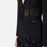 Giacca in crepe e tulle - Elisabetta Franchi GI13151E3 110 ELISABETTA FRANCHI 