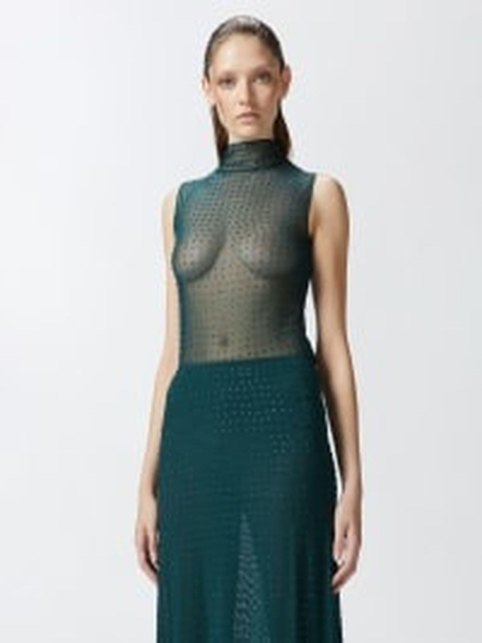 Top senza maniche in tulle con strass - Pinko 103913-A220 S1A PINKO 